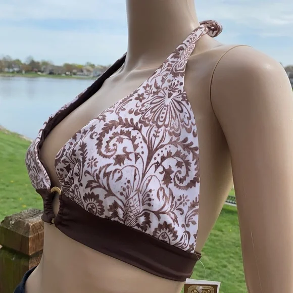 Nicolita Moroccan O-Ring Halter Bikini Top D-Cup - Picture 4 of 7